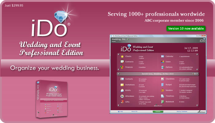 iDo Wedding and Event Professional Edition - Wedding planning software for wedding and event professionals